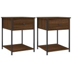 Vidaxl tables de chevet 2 pcs chne marron 44x45x58 cm bois ingnierie