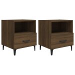 Vidaxl tables de chevet 2 pcs ch�ne marron bois d'ing�nierie