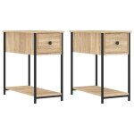 Vidaxl tables de chevet 2 pcs chne sonoma 30x60x60 cm bois ingnierie