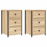 Vidaxl tables de chevet 2 pcs ch�ne sonoma 40x36x60 cm bois ing�nierie