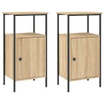 Vidaxl tables de chevet 2 pcs ch�ne sonoma 41x31x80 cm bois ing�nierie