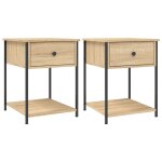 Vidaxl tables de chevet 2 pcs chne sonoma 44x45x58 cm bois ingnierie