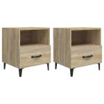 Vidaxl tables de chevet 2 pcs ch�ne sonoma bois d'ing�nierie
