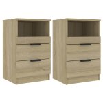 Vidaxl tables de chevet 2 pcs chêne sonoma bois d'ingénierie Vidaxl tables de chevet 2 pcs chêne sonoma bois d'ingénierie
