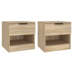 Vidaxl tables de chevet 2 pcs ch�ne sonoma bois d'ing�nierie