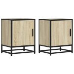 Vidaxl tables de chevet 2 pcs chêne sonoma bois d'ingénierie et métal Vidaxl tables de chevet 2 pcs chêne sonoma bois d'ingénierie et métal