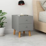Vidaxl tables de chevet 2 pcs gris 40 x 30 x 50 cm pin massif