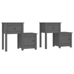 Vidaxl tables de chevet 2 pcs gris 79, 5x38x65, 5 cm bois de pin massif
