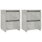 Vidaxl tables de chevet 2 pcs gris b�ton 30x30x40 cm bois d?ing�nierie