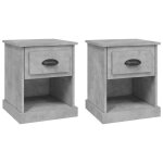Vidaxl tables de chevet 2 pcs gris béton 39x39x47, 5 cm bois ingénierie Vidaxl tables de chevet 2 pcs gris béton 39x39x47, 5 cm bois ingénierie