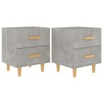Vidaxl tables de chevet 2 pcs gris bton 40x35x47, 5 cm