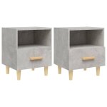 Vidaxl tables de chevet 2 pcs gris b�ton 40x35x47 cm