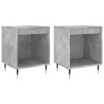 Vidaxl tables de chevet 2 pcs gris b�ton 40x35x50 cm bois d?ing�nierie