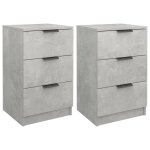 Vidaxl tables de chevet 2 pcs gris b�ton 40x36x65 cm