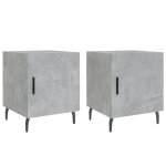 Vidaxl tables de chevet 2 pcs gris b�ton 40x40x50 cm bois d?ing�nierie