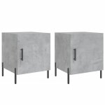 Vidaxl tables de chevet 2 pcs gris b�ton 40x40x50 cm bois d?ing�nierie