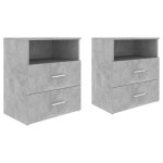 Vidaxl tables de chevet 2 pcs gris b�ton 50x32x60 cm