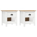 Vidaxl tables de chevet 2 pcs hill 46x35x49, 5 cm bois de pin solide