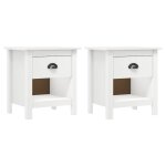 Vidaxl tables de chevet 2 pcs hill 46x35x49, 5 cm bois de pin solide