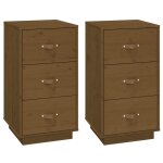 Vidaxl tables de chevet 2 pcs marron 40x40x75 cm bois de pin massif