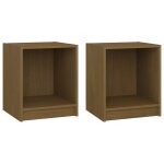 Vidaxl tables de chevet 2 pcs marron miel 35, 5x33, 5x41, 5 cm pin massif