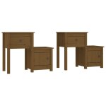 Vidaxl tables de chevet 2 pcs marron miel 79, 5x38x65, 5 cm pin solide
