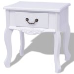 Vidaxl table de chevet 2 pcs mdf blanc