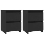 Vidaxl tables de chevet 2 pcs noir 30x30x40 cm bois d'ing�nierie