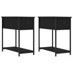 Vidaxl tables de chevet 2 pcs noir 30x60x60 cm bois d?ing�nierie