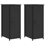 Vidaxl tables de chevet 2 pcs noir 32x42x80 cm bois d?ingnierie