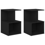 Vidaxl tables de chevet 2 pcs noir 35x35x55 cm bois d'ing�nierie
