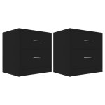Vidaxl tables de chevet 2 pcs noir 40x30x40 cm bois d'ing�nierie