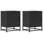 Vidaxl tables de chevet 2 pcs noir 40x31x50 cm bois d'ing�nierie m�tal