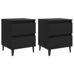 Vidaxl tables de chevet 2 pcs noir 40x35x50 cm bois d'ingnierie