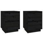 Vidaxl tables de chevet 2 pcs noir 40x35x50 cm bois de pin solide