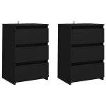 Vidaxl tables de chevet 2 pcs noir 40x35x62, 5 cm agglom�r�
