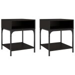 Vidaxl tables de chevet 2 pcs noir 40x41x50 cm bois d?ing�nierie