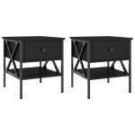 Vidaxl tables de chevet 2 pcs noir 40x42x45 cm bois d?ingénierie Vidaxl tables de chevet 2 pcs noir 40x42x45 cm bois d?ingénierie