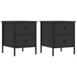 Vidaxl tables de chevet 2 pcs noir 40x42x50 cm bois d?ing�nierie