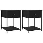 Vidaxl tables de chevet 2 pcs noir 44x45x58 cm bois d?ingnierie