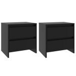Vidaxl tables de chevet 2 pcs noir 45x34, 5x44, 5 cm bois d'ingnierie