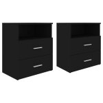 Vidaxl tables de chevet 2 pcs noir 50x32x60 cm