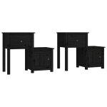 Vidaxl tables de chevet 2 pcs noir 79, 5x38x65, 5 cm bois de pin massif