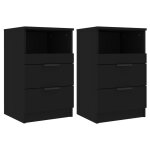Vidaxl tables de chevet 2 pcs noir bois d'ingénierie Vidaxl tables de chevet 2 pcs noir bois d'ingénierie