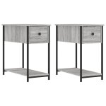 Vidaxl tables de chevet 2 pcs sonoma gris 30x60x60cm bois d'ing�nierie