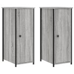 Vidaxl tables de chevet 2 pcs sonoma gris 32x42x80cm bois d'ingnierie