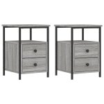 Vidaxl tables de chevet 2 pcs sonoma gris 34x35, 5x50cm bois ing�nierie