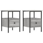 Vidaxl tables de chevet 2 pcs sonoma gris 34x36x50cm bois d'ing�nierie