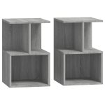 Vidaxl tables de chevet 2 pcs sonoma gris 35x35x55 cm bois ingnierie