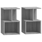 Vidaxl tables de chevet 2 pcs sonoma gris 35x35x55 cm bois ing�nierie